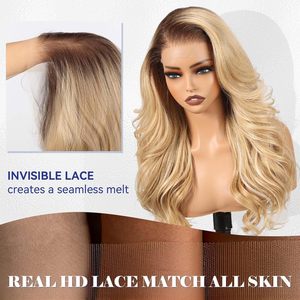 Wig Rambut Asli 13x6 HD Lace Front 24 Inch untuk Highlight Pirang, Rambut Keriting Panjang Berlapis, Natural Density Hairline, Tanpa Lem - Product Image 6