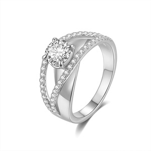 2026 <b>Cross</b> Twisted S925 Sterling <b>Silver</b> Moissanite <b>Ring</b> Luxury Proposal Anniversary Gift Versatile <b>Silver</b> Finger <b>Ring</b> For Women - Product Image 2