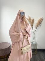 Dubai AbayaLong Robe Islamique Hijab Femmes Moyen-Orient Plus Size 2 Piece Set Khimar Prayer Jilbab Eid Ramadan