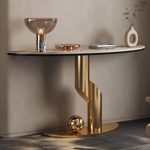 Mesa <span class=keywords><strong>consola</strong></span> de metal de lujo moderna <span class=keywords><strong>para</strong></span> sala de estar nuevo estilo clásico hogar Villa Deco pasillo mesa auxiliar <span class=keywords><strong>mesas</strong></span> de entrada de mármol - Product Image 4