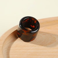 Usine nouvelle bande imprimé léopard résine tortue motif coquille 18mm unisexe incrustation réglage Zircon troisième partie certifié anneaux à la mode