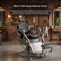 Fauteuil de barbier hydraulique vintage professionnel inclinable et pivotant pour salons de coiffure