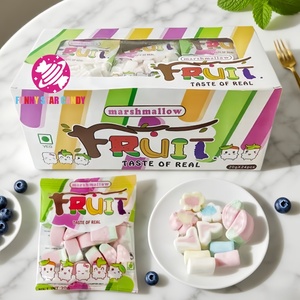 Deliciosa mezcla de frutas sabor dulce algodón de azúcar Halal Snack colorido corto <span class=keywords><strong>Mini</strong></span> Twist suave malvavisco - Product Image 1
