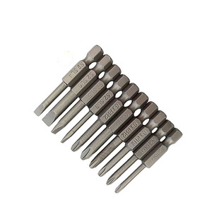 Juego de puntas de destornillador de 50 mm, acero S2, Phillips, planas, 10 piezas, grado industrial - Product Image 5