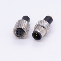 Arnés de Sensor IP67 a prueba de agua Industrial M5, carcasa de acero inoxidable, conector de 3 núcleos y 4 pines, enchufe de alimentación PCB LED M8 M12