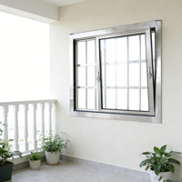 Ventana Corredera de Acero Inoxidable de Estilo Minimalista, Fácil Instalación, Ventana para Balcón