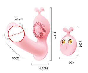 Grazioso massaggiatore femmina di coniglio con 270 gradi con un clic a raffica stimolatore clitorideo con vibrazione con un solo tocco - Product Image 2