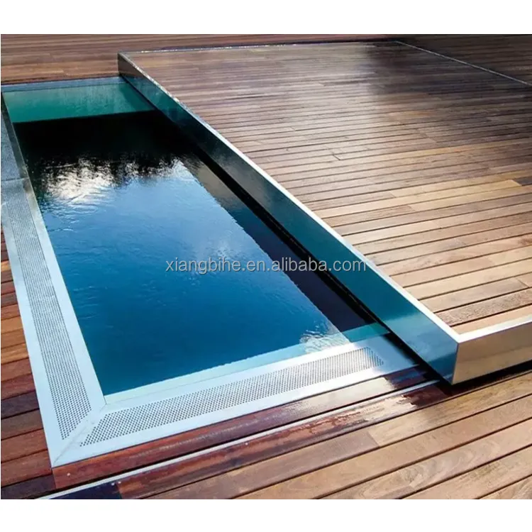 Capa de natação automática de deck, tampa rígida bi dobrável, tampas deslizantes para piscina, preço de fábrica