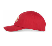 Topi Baseball Klasik Merah Berpinggiran Lengkung dengan Logo Bordir Tenun Kustom, Penutup Kepala Snapback yang Dapat Disesuaikan