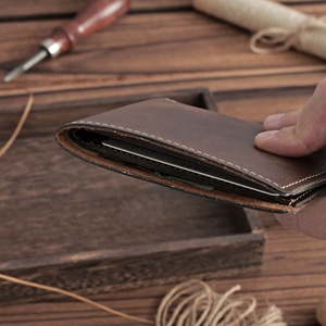 Directo de fábrica, billetera delgada de cuero laserable, billetera delgada para tarjetas, billetera de cuero grabada plegable minimalista personalizada - Product Image 4