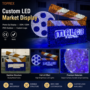 Escultura Luminosa Gigante Comercial TOPREX con Motivo de Dominó, Guirnalda de PVC Resistente, Decoración de Azulejos de Dominó con Luces LED para Exteriores - Product Image 2