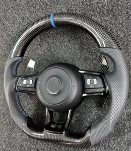 Volante Deportivo de Fibra de Carbono Compatible con Volkswagen <span class=keywords><strong>Golf</strong></span> 4 5 6 7 8 GTI R MK5 MK6 MK7 MK8 2017, Actualización del Modelo Antiguo al Nuevo - Product Image 2