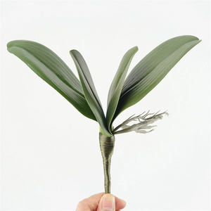 Hot Sale PU Real Touch Grüne Pflanzen Künstliche Schmetterlings orchideen blätter für Orchideen blumen arrangements - Product Image 5