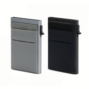 Smart RFID <b>Metal</b> <b>Wallet</b> with Pouch Cover Case Thin Slim Black Credit Cardholder for Various Bank Cards - Product Image 2