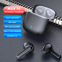 Casque sans fil TWS semi-intra-auriculaire avec puce 5.4, qualité sonore HlFl, voix HD, étanche IPX-4, pour téléphone et ordinateur