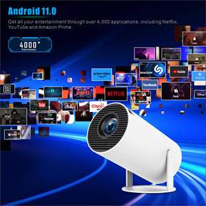 โปรเจคเตอร์ EASUNTECH Hy300 Pro Max ความละเอียด 720p ระบบ Wifi จอ LCD สำหรับโรงภาพยนตร์ในบ้าน ระบบแอลอีดี Android มินิ สมาร์ท 4k ไร้สาย พกพา สำหรับดูหนังผ่านโทรศัพท์ - Product Image 6