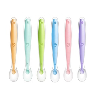Commercio all'ingrosso personalizzato Private Label BPA Free prima fase forniture per il bambino cucchiaio di alimentazione del prodotto in Silicone per neonato neonato con Logo - Product Image 1