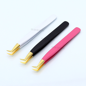 <b>Individual</b> Volume <b>Lashes</b> Applying Tweezers for 2D to 8D Fans Professional Stainless Steel Volume <b>Lash</b> Tweezers - Product Image 4