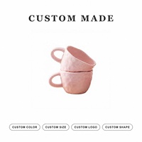 Tasse en céramique rose nordique, tasse en porcelaine mate avec poignée, logo personnalisé, cadeau, tasse à thé pour le bureau et la maison
