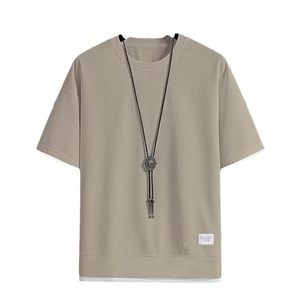 เสื้อยืดแขนสั้นลายวาฟเฟิลสไตล์ลำลองสำหรับผู้ชาย เสื้อผ้าแฟชั่นฤดูร้อนพิมพ์ลายดิจิทัล คอกลม ผ้าบางเบา - Product Image 3