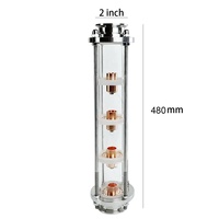 Aohoy Plaque à bulles de distillation en acier inoxydable 304 et cuivre, avec verre de visualisation, pour colonnes de reflux et alambics, 2, 3, 4 pouces