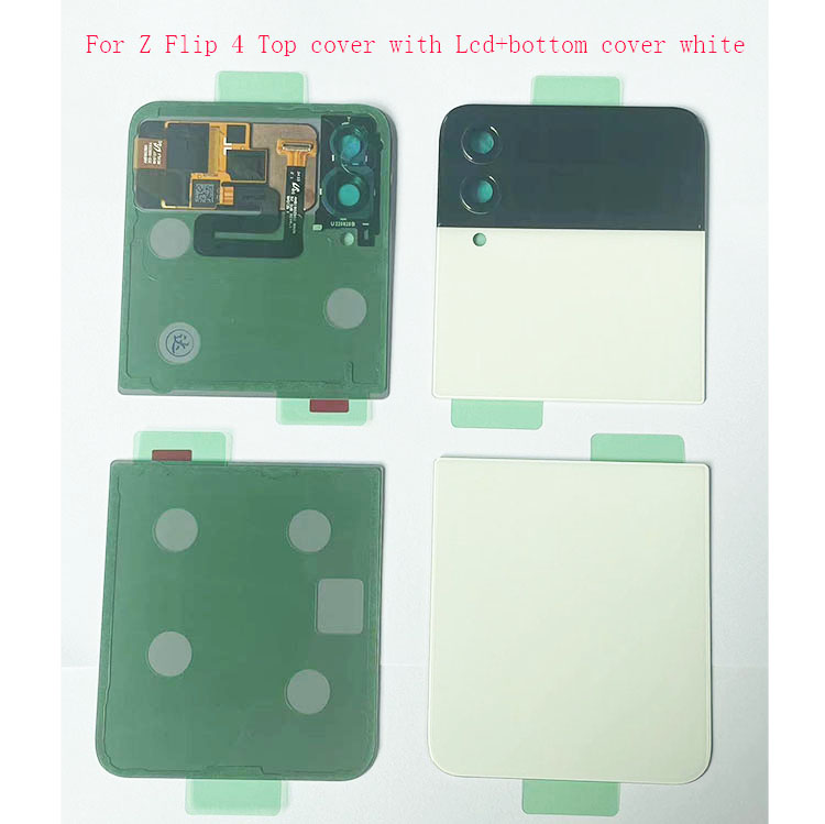 Z Flip 4 Blanc Couvercle supérieur avec écran LCD et couvercle inférieur