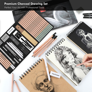 Xin Bowen – Kit de <span class=keywords><strong>Dessin</strong></span> Professionnel en <span class=keywords><strong>Bois</strong></span> 39 Pièces avec Crayons, Gommes, Papier et Accessoires Artistiques - Product Image 4