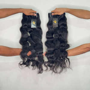 ผมต่อหยิกเป็นลอนคลื่นหลวมผมคนอินเดียไม่ผ่านการแปรรูปทรงตรง - Product Image 1