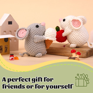 Divertido <span class=keywords><strong>y</strong></span> Adorable Kit de Tejido DIY de Dos Ratones Pequeños con Hilo de Ganchillo <span class=keywords><strong>y</strong></span> Ganchos Ergonómicos para Principiantes, Adultos <span class=keywords><strong>y</strong></span> Niños - Product Image 5