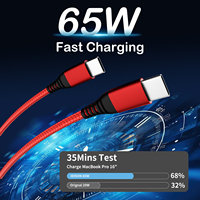 Câble de charge rapide Type-C vers Type-C 3A en nylon tressé de qualité supérieure pour téléphones mobiles Android avec synchronisation