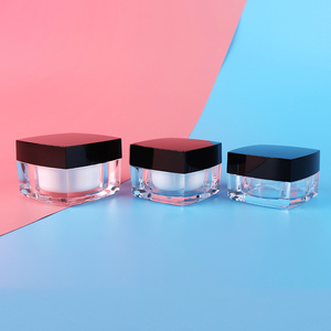 Plastic Wall Plastic Packaging Plastic Jar Classical Square Plastic Jar 15g 30g 50g Skincare Packaging Empty Cosmetic Acrylic Double Wall Classical Square Plastic Jar