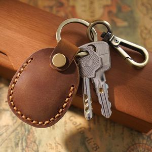 Genuine Leather Carabiner Locator Keychain Cowhide Access <b>Control</b> <b>Holder</b> Durable High Quality Universal Protective Case - Product Image 4
