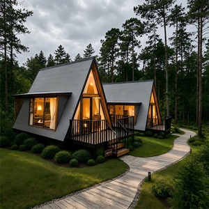 Cabane préfabriquée portable à ossature en A, maison préfabriquée moderne, bâtiment modulaire pour le <span class=keywords><strong>camping</strong></span> et le tourisme - Product Image 1