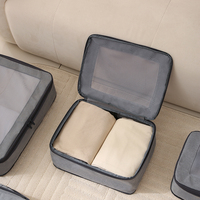 Cubes d'emballage de compression unisexe de luxe sacs de rangement pliables à motif personnalisé fermeture éclair pour chaussures voyages en polyester
