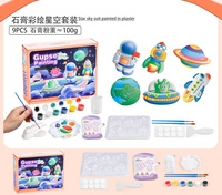 Kit de pintura de yeso EPT DIY, pinta tus propias figuras, 9 piezas, juego de arte y manualidades para niños con pinturas, moldes y herramientas