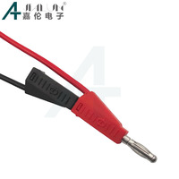 JIALUN Double Ended Brass Conductor 4mm Rubber Jacket Stackable Banana Plug Probe Cable Test Lead 2pcs
