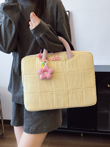 Pink Polyester Handheld Laptop Commuting Student Business Use Shockproof Portable Zipper Cover <b>Cute</b> <b>Notebook</b> Laptop Bag - Product Image 6