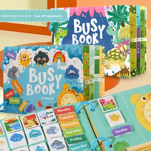Livre d'autocollants en <span class=keywords><strong>carton</strong></span> silencieux sur le thème de l'éveil précoce, livre éducatif pour enfants, artisanat - Product Image 3