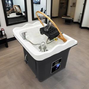 Más vendido Lavacabezas portátil dorado para salón, para lavado de cabello y spa capilar, bajo encimera, precio para peluquería - Product Image 1