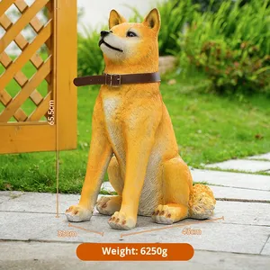 Realistiche handgemaakte eco-vriendelijke Akita Inu hondenmodel hars sculptuur met schilderachtig patroon voor tuin, binnenplaats, villa en huisdecoratie - Product Image 6