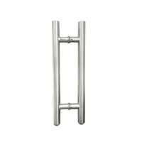 Quincaillerie de porte battante SS304 Poignée tubulaire en verre H à ouverture poussée