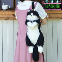 Sac à dos en peluche chat noir 3D personnalisé, simulation créative, vente en gros d'usine, cadeaux uniques pour les amoureux des chats