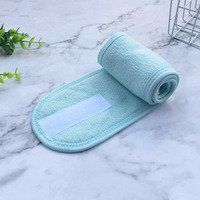 Échantillon gratuit serviette extensible lavable en tissu éponge microfibre accessoires pour cheveux bandeaux lavage du visage maquillage personnalisé Spa bandeau
