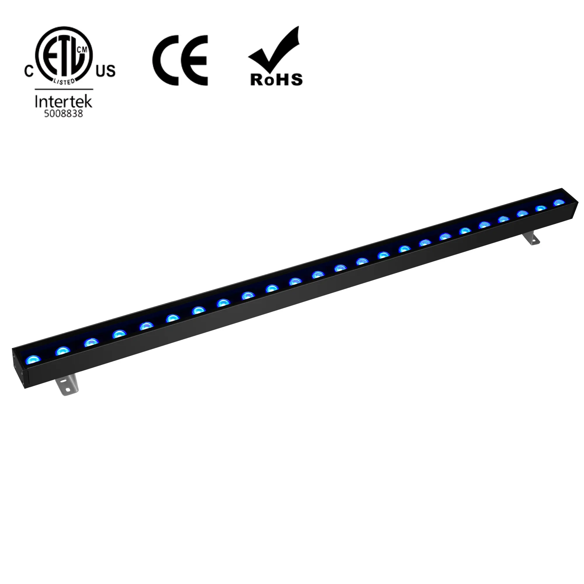 Linkable LED Wall Washer Light with RF Remote 50w Waterproof RGBW 5000K Color Changing Linear Light Bar