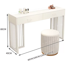 Modern Makeup Dressing <b>Table</b> Commercial Salon <b>Vanity</b> White Storage Desk With <b>Stool</b> for Beauty Studio Wedding Dress Shop - Product Image 5