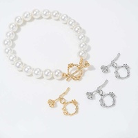 Composant d'accessoire de collier fait main en laiton plaqué or 14K, motif fleur de rose, avec fermoir OT et connexion branche d'arbre, pour finition DIY