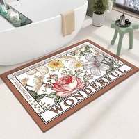 Tapis de salle de bain en peluche taille personnalisée avec texture douce pour la maison hôtel tapis de douche en velours cristal au design personnalisé