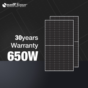 Panel Solar Bifacial Bluesun de 650W, Tipo Placa, de Alta Potencia para Instalación de Sistemas <span class=keywords><strong>Solares</strong></span> Domésticos - Product Image 3