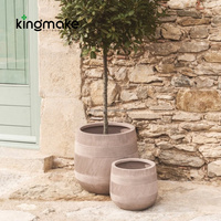 Pot de fleurs décoratif en ciment de grande taille pour jardin, vente en gros d'usine, pour plantes artificielles et arbres