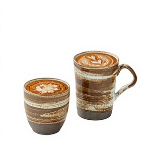 Taza de Cerámica Rústica Pintada a Mano de Estilo Japonés Creativo Retro con Asa para <span class=keywords><strong>Desayuno</strong></span>, Leche, Latte, Café - Product Image 1